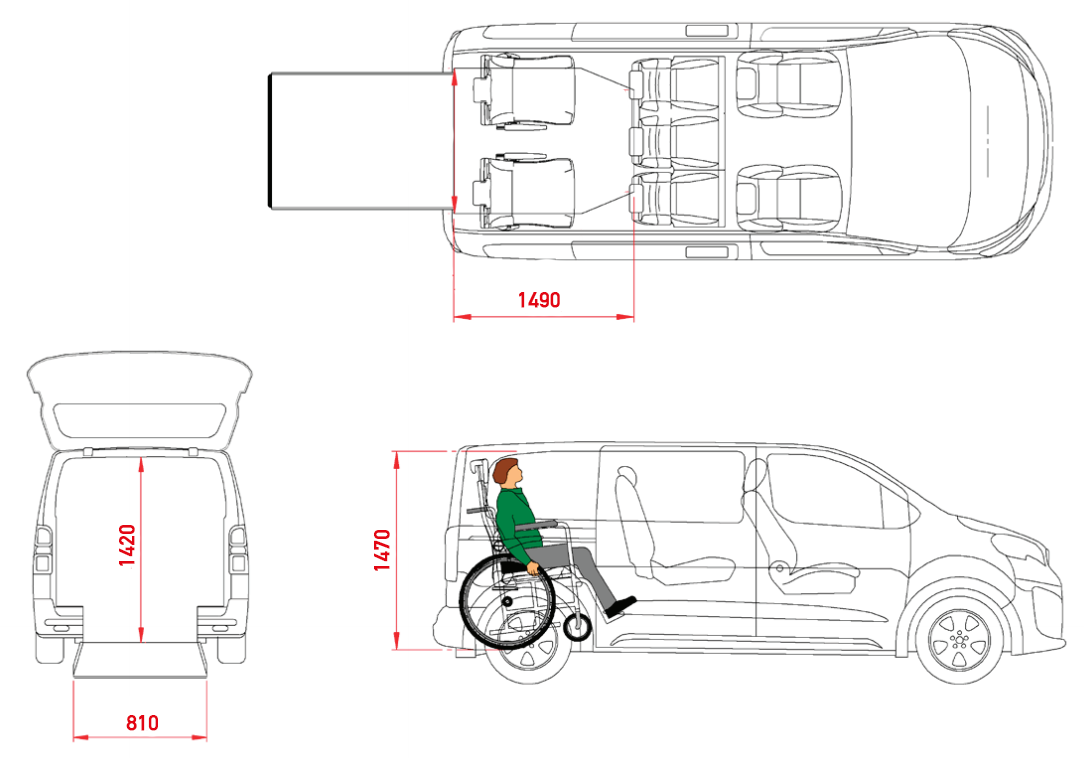 Volkswagen Caddy Maxi 5🚹+1♿ lenoirhandiconcept