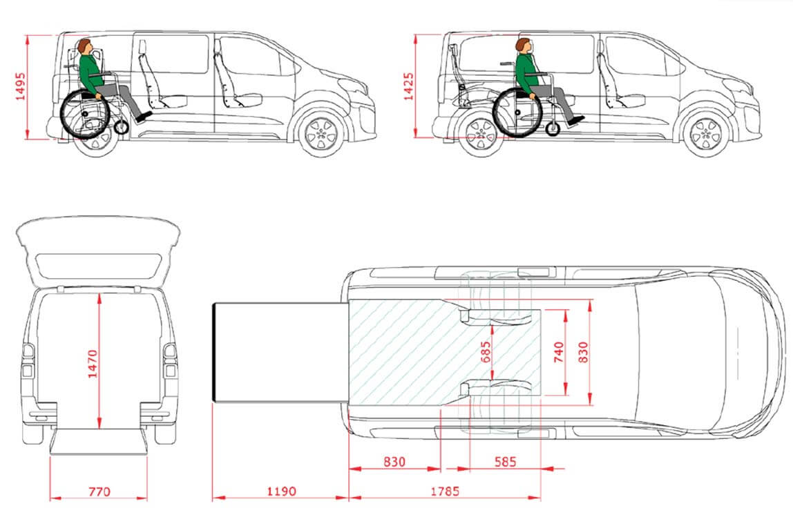 Bac De Coffre Sur Mesure Pour Peugeot Traveller/Citroën Spacetourer (empattement Long) - Noir
